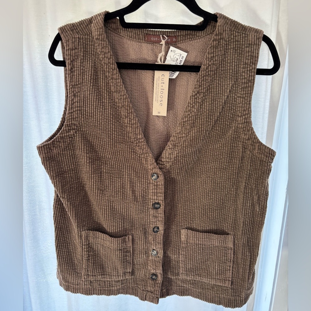 Cut Loose Brown Corduroy Button Down Vest